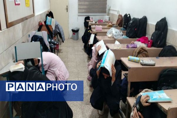 بیست و هفتمین مانور زلزله سراسری در دبیرستان شهید مجید دهنوی نیشابور 