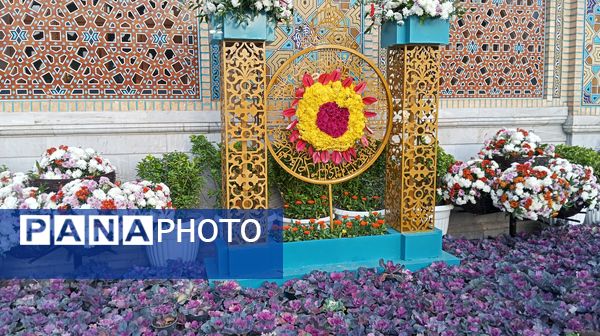 گل آرایی و چراغانی حرم رضوی 