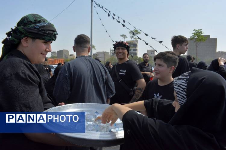 پیاده روی دلدادگان اربعین حسینی ع در اسلامشهر به سوی امامزاده اسماعیل