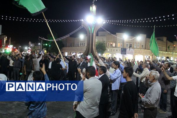 تجمع حماسی مردم بم در حمایت از اقتدار نیروهای مسلح جمهوری اسلامی 