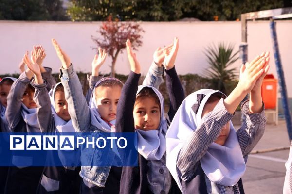 صبحگاه دانش در دبستان رجبی گرگان