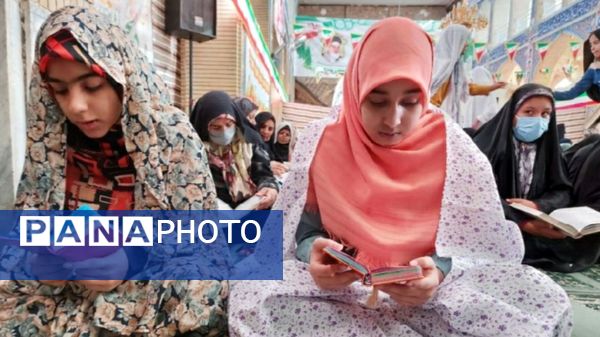 حضور پرشور دانش‌آموزان در آیین اعتکاف مسجد خیمه انتظار