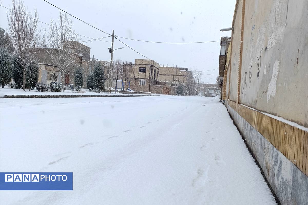 بارش نعمت الهی برف در شهرستان زیبای نیشابور 