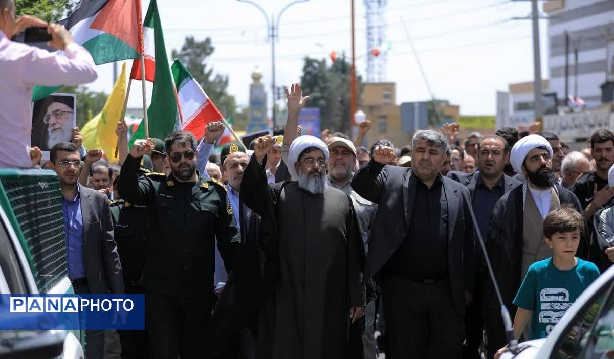 راهپیمایی جمعه خشم شهرستان ساوجبلاغ علیه جنایات رژیم ظالم صهیونیستی