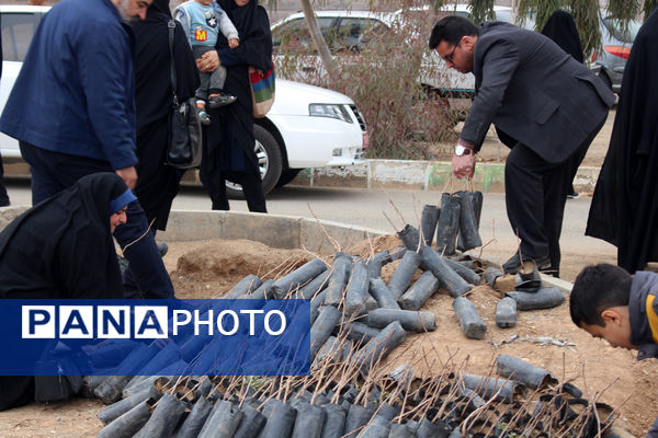 جلوه‌هایی از آیین درختکاری در اردوگاه شهدای 15 خرداد قم