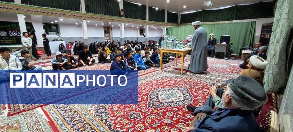 حضور ۷٠ دانش‌آموز  معتکف در مسجد امام رضا(ع)، رضا آباد شرقی شیروان