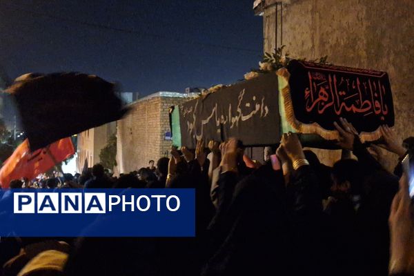 مراسم تشییع نمادین تابوت حضرت زهرا (س)در خیابان قناعت پیشه شیراز