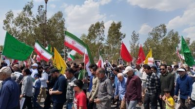تظاهرات مردم سمنان در پاسخ به حملات رژیم غاصب صهیونیستی