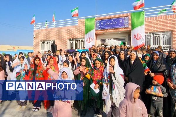 افتتاحیه نخستین مدرسه طرح حذف مدارس سنگی روستای طاهرآباد شهرستان مرزی کلات