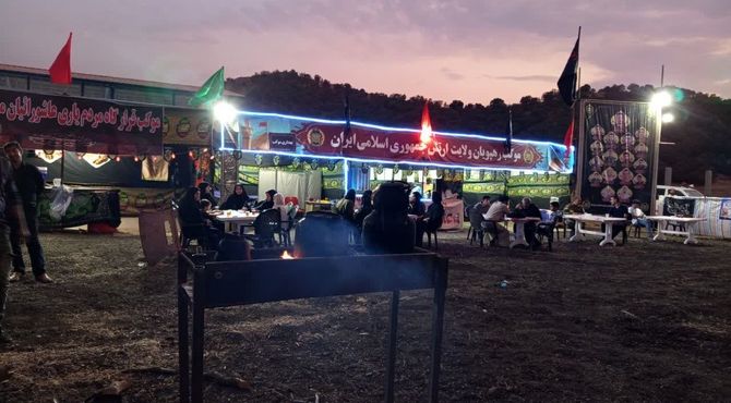 فعالیت‌های موکب‌ها در مرز باشماق مریوان در ایام اربعین
