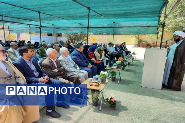 آیین خشت‌گذاری هنرستان اطلس روان کارا شهرستان پاکدشت 