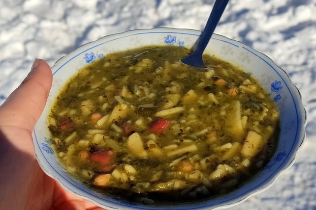 خوشحالی مردم ترشیز کهن از بارش برف در کوهسرخ