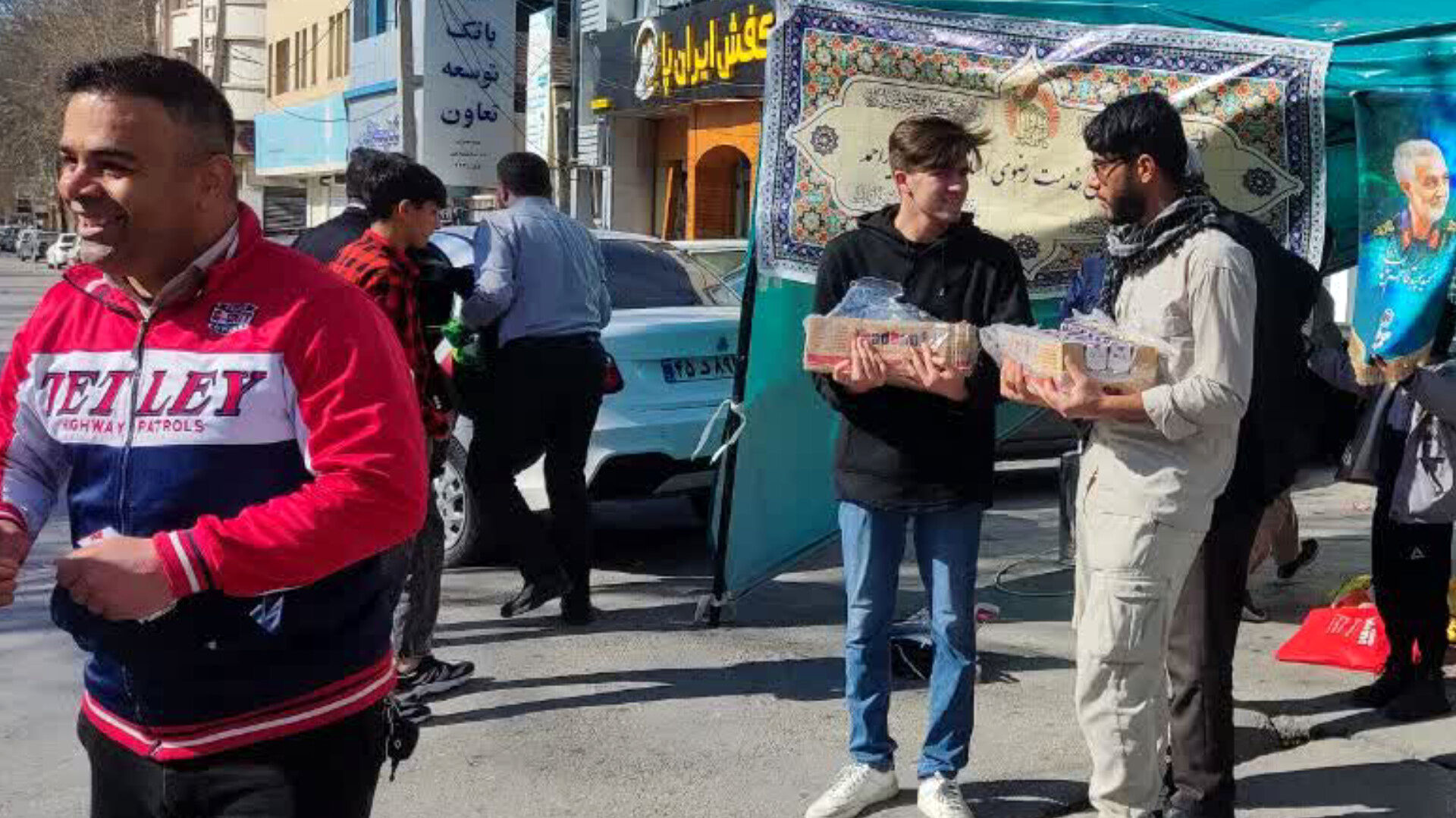 برپایی موکب پذیرایی از تجمع کنندگان جشن پیروزی فلسطین