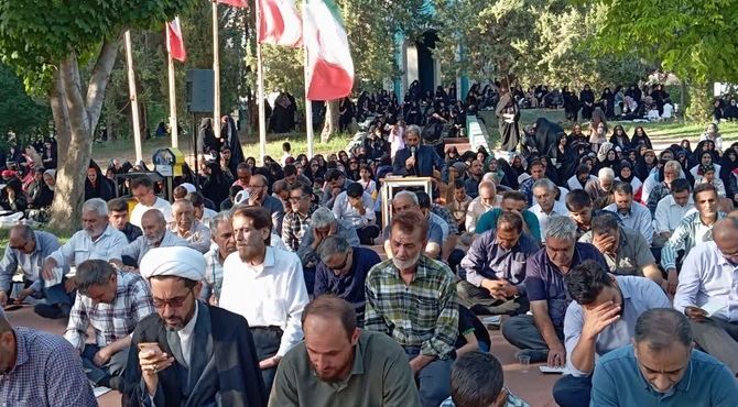 برگزاری دعای عرفه جوار قبور مطهر شهدا گمنام شهر زرقان 