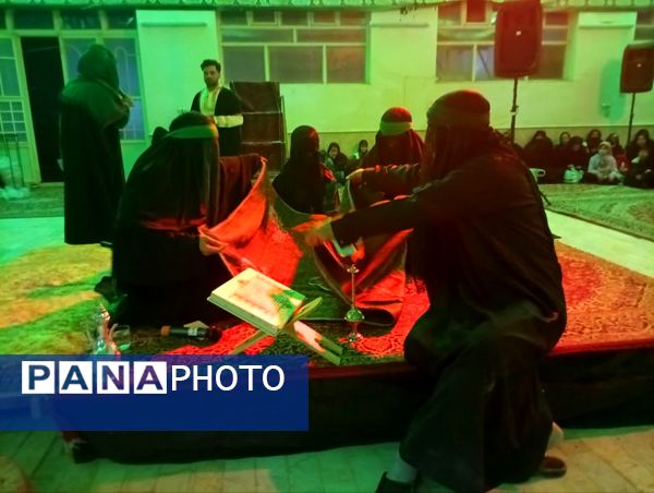 اجرای نمایش و شبیه خوانی دهه فاطمیه در تکیه ابوالفضلی روستای فدافن