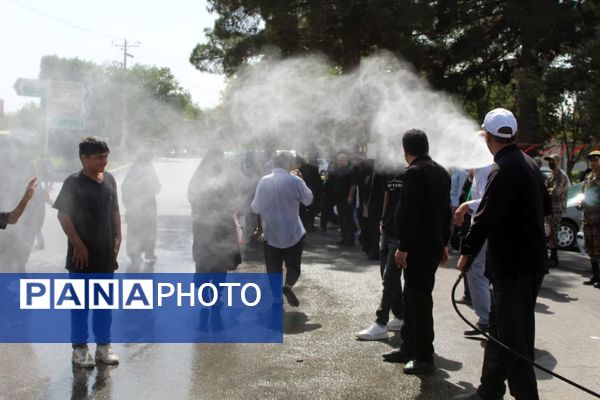 آیین پیاده روی دلدادگان اربعین حسینی در شهرستان نیشابور 
