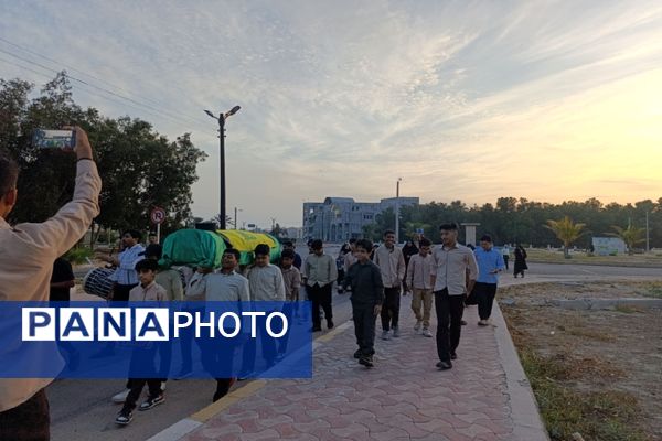 حرکت خودجوش نوجوانان بوموسی به‌مناسبت تشییع و خاکسپاری نمادین شهید نصرالله