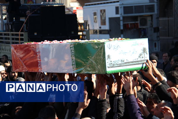 مراسم وداع با ۷ پیکر شهید گمنام هشت سال دفاع مقدس