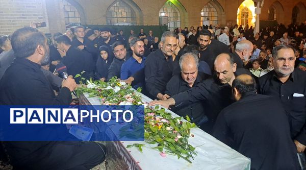 مراسم وداع با شهید امنیت هادی میرآبادی در مسجد جامع شهرستان نیشابور 