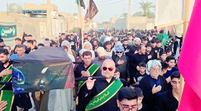 تشییع نمادین پیکر امام حسین(ع) در گمبوعه بزرگ