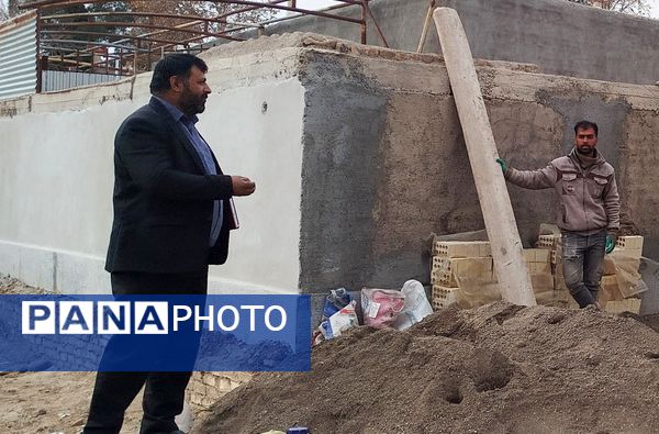 بازدید معاون توسعه و پشتیبانی اداره آموزش و پرورش کاشمر از مراحل ساخت آموزشگاه مرحوم حسین نساجیان کاشمر 