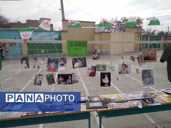 نمایشگاه دست‌ساخته‌های ورزشی و چالش عکس و لباس دوران کودکی و دلنوشته در مدرسه دخترانه ضحی ۲ شیروان