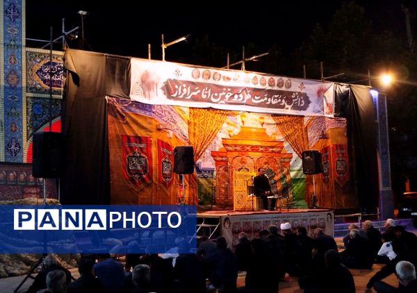 مراسم عزاداری سیدالشهدا در کنار مزار شهدای گمنام نیشابور
