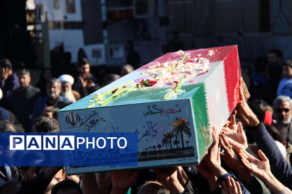 مراسم وداع با ۷ پیکر شهید گمنام هشت سال دفاع مقدس