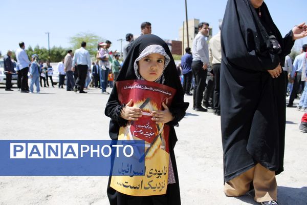 حضور چشمگیر کودکان گچساران در راهپیمایی روز قدس