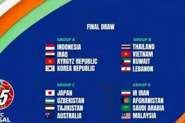 رقیبان تیم ملی فوتسال در جام ملت‌های آسیا مشخص شدند