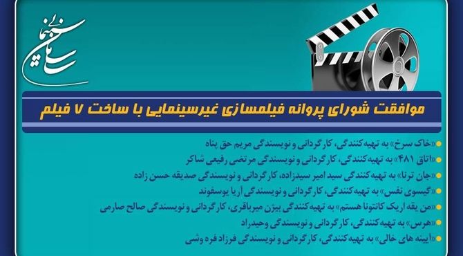موافقت شورای پروانه فیلمسازی غیرسینمایی با ساخت ۷ فیلم‌