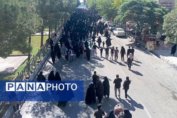 جاماندگان اربعین حسینی در  راهپیمایی حرم تا حرم نیشابور 