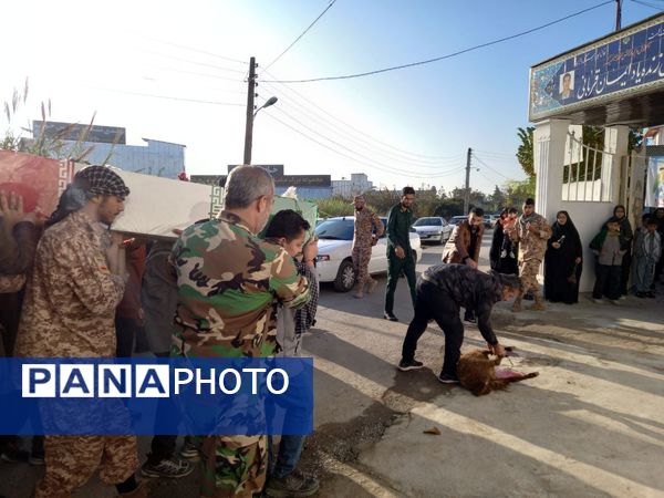 مراسم وداع شهید خوشنام در مدارس بهنمیر