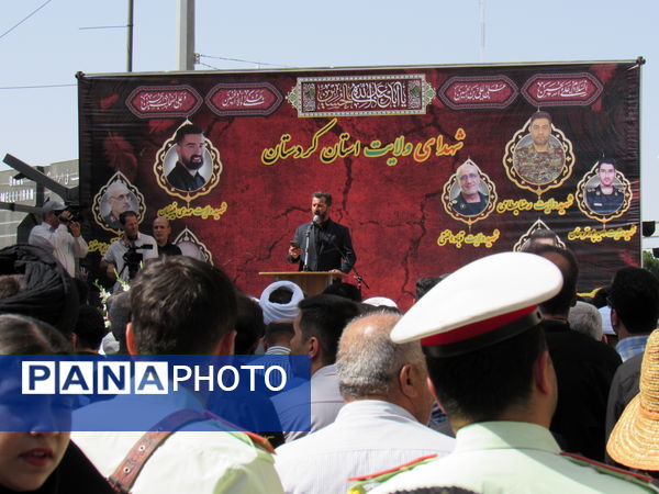 خروش بی‌نظیر سنندج در بدرقه شهید آسمانی رضا بسطامی