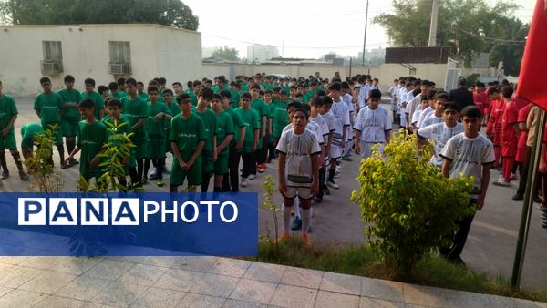هفته تربیت‌بدنی و ورزش در صف صبحگاهی مدرسه جوادالائمه