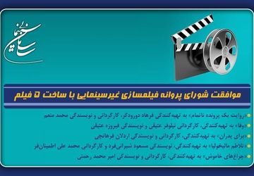 موافقت شورای پروانه فیلمسازی غیرسینمایی با ساخت 5 فیلم‌نامه