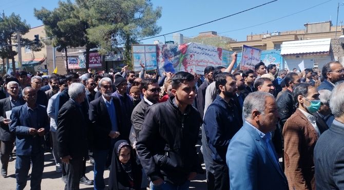 حضور باشکوه مردم ولایت مدار شهرستان خلیل‌آباد در راهپیمایی روز جهانی قدس 
