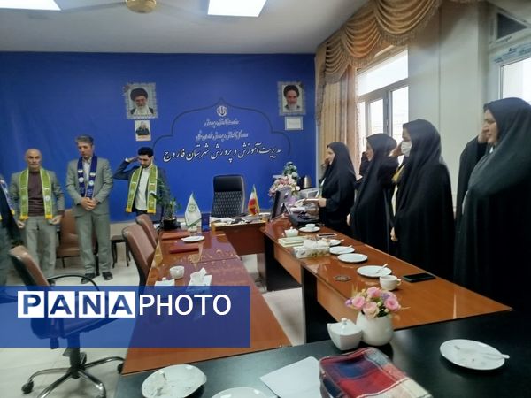 دیدار رئیس سازمان دانش‌آموزی شهرستان فاروج با مدیر جدید آموزش و پرورش این شهر