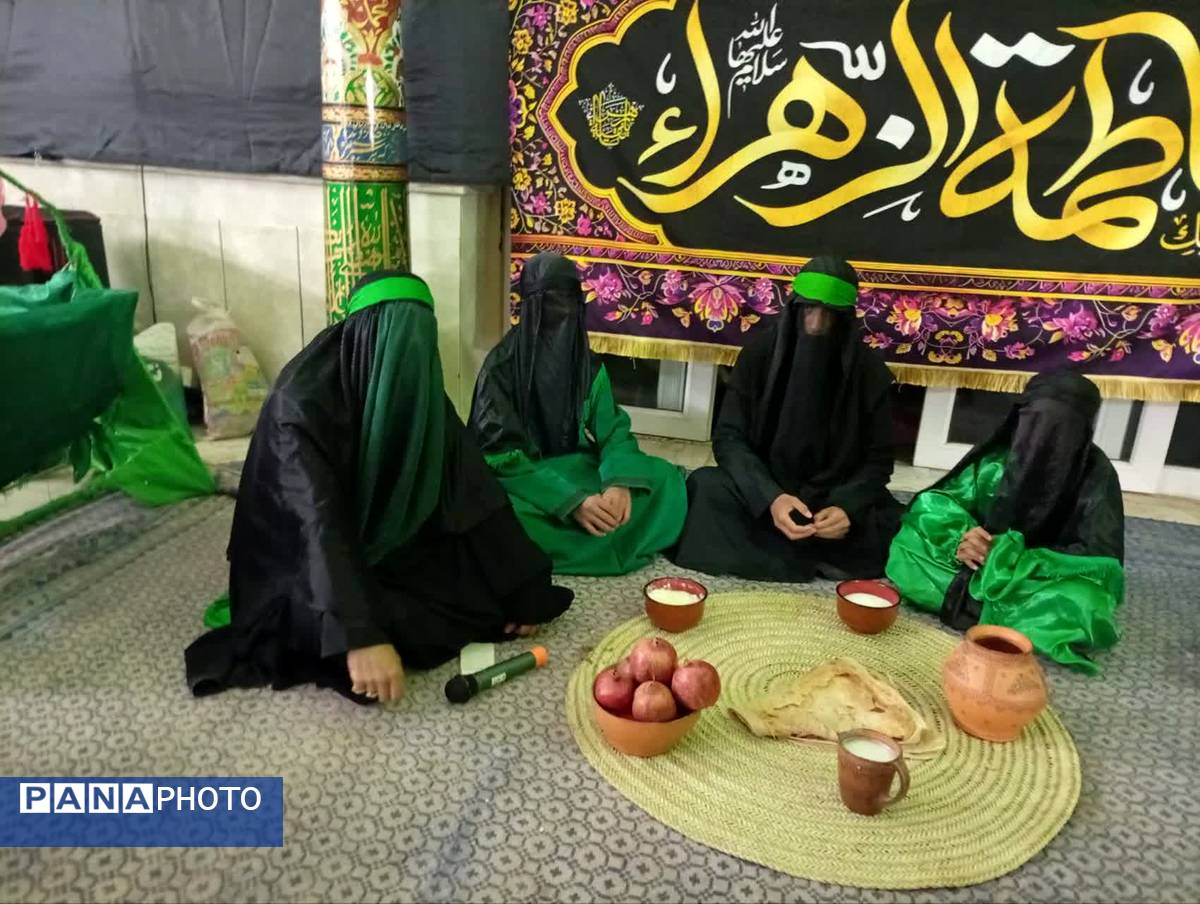 اجرای نمایش و شبیه خوانی دهه فاطمیه در تکیه ابوالفضلی روستای فدافن