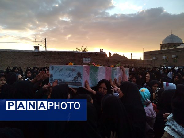 مراسم وداع با شهید گمنام در روستای جابوز شهرستان خلیل‌آباد 