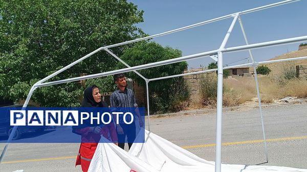 آموزش چادرزنی و برپایی کمپ امدادی به فراگیران هلال احمر در مارگون