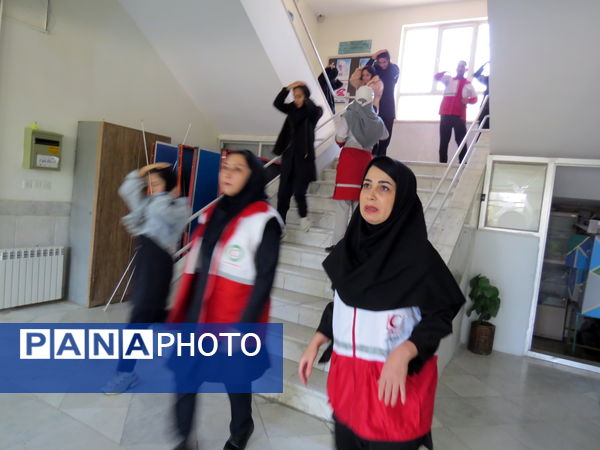 رزمایش دانش‌آموزی پدافند غیرعامل در شهرستان بجنورد 