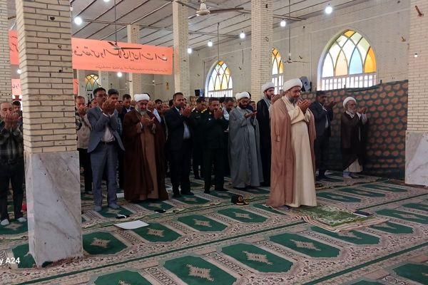 ندای آزادی مردم فلسطین در نماز جمعه این هفته حاجی‌آباد طنین انداز شد