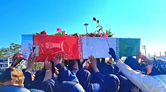 استقبال باشتی‌ها از پیکر مطهر ۶ شهید گمنام 