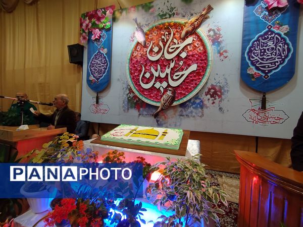 مراسم ولادت حضرت امام حسین (ع) در تکیه حسینی شهرستان کاشمر 