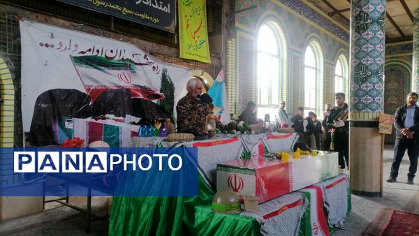 تشییع پیکر شهید گمنام در گلزار شهدای شهر بار نیشابور 