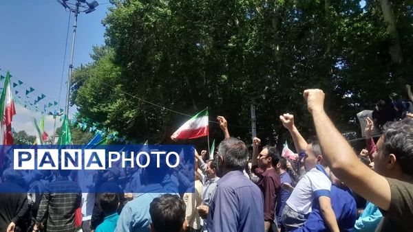 تجمع بزرگ مردمی علیه محکومیت رژیم صهیونیستی در مصلی کرج