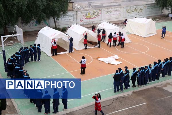 پناه‌گیری، خروج، نجات؛ مانور زلزله در خوزستان