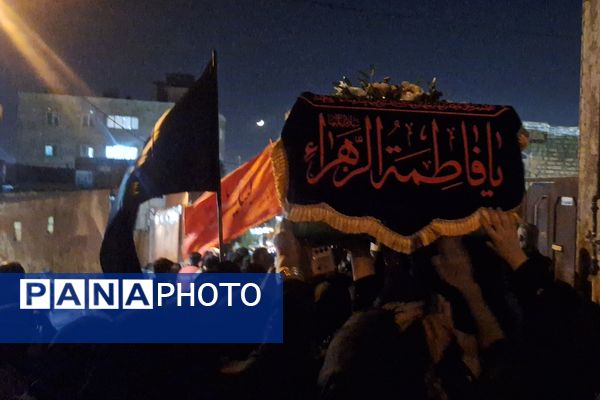 مراسم تشییع نمادین تابوت حضرت زهرا (س)در خیابان قناعت پیشه شیراز