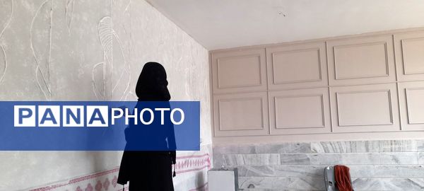 رنگ آمیزی و پتینه‌کاری هنرستان حضرت معصومه (س) شیروان در اوقات فراغت تابستان